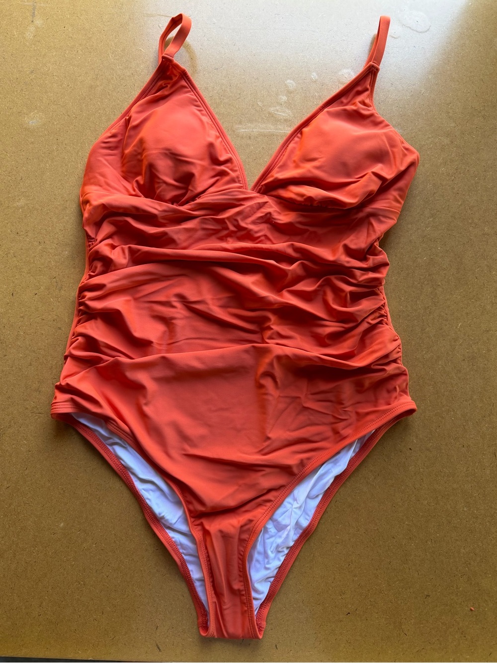 Cupshe NEW Women's Orange Vneck One Piece Swimsuit Size L #260359